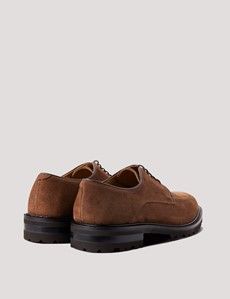 Tan Italian Suede Apron Derby Shoe-preview2