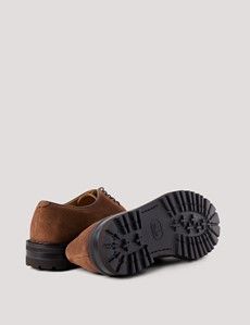 Tan Italian Suede Apron Derby Shoe-preview3