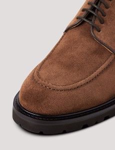 Tan Italian Suede Apron Derby Shoe-preview5