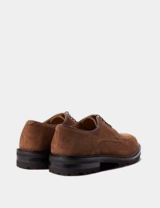Tan Italian Suede Apron Derby Shoe-preview2