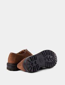 Tan Italian Suede Apron Derby Shoe-preview3