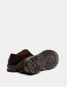 Brown Italian Suede Chunky Monk Strap Shoe-preview3
