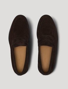 Brown Italian Suede Penny Loafer-preview4