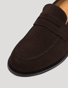Brown Italian Suede Penny Loafer-preview5