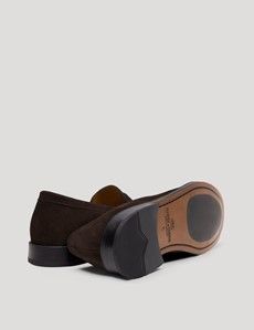 Brown Italian Suede Penny Loafer-preview3