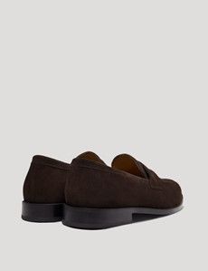Brown Italian Suede Penny Loafer-preview2