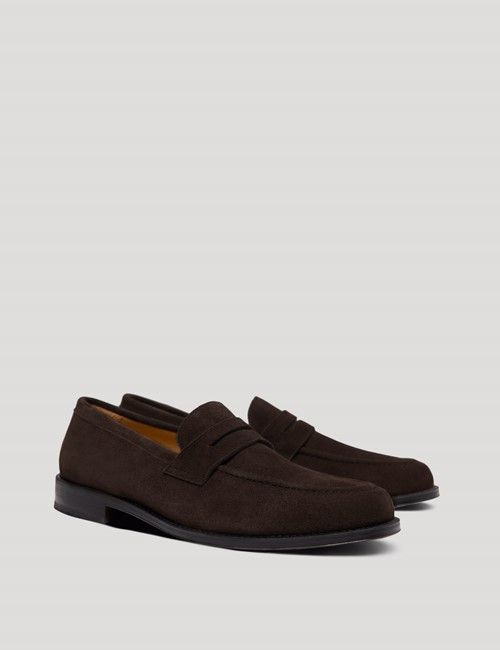 Brown Italian Suede Penny Loafer-preview