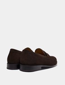 Brown Italian Suede Penny Loafer-preview2