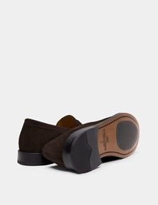 Brown Italian Suede Penny Loafer-preview3