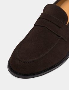 Brown Italian Suede Penny Loafer-preview5