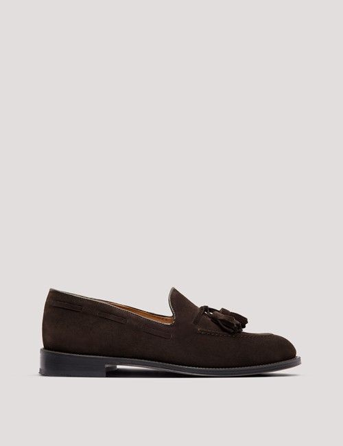 Brown Italian Suede Tassel Loafer