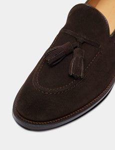 Brown Italian Suede Tassel Loafer-preview5