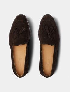 Brown Italian Suede Tassel Loafer-preview4