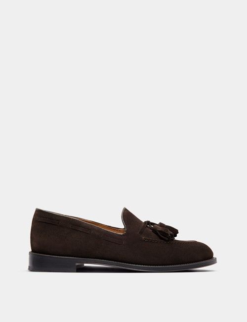 Brown Italian Suede Tassel Loafer