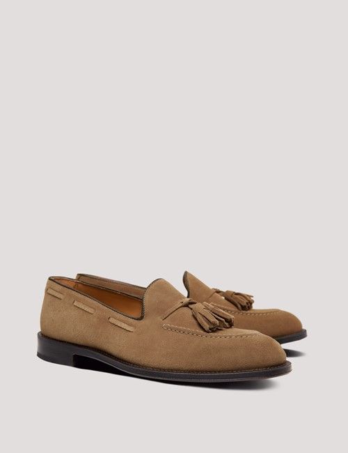 Beige Italian Suede Tassel Loafer-preview