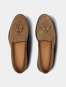 Beige Italian Suede Tassel Loafer-preview4