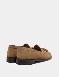 Beige Italian Suede Tassel Loafer-preview2