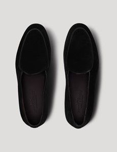 Black Italian Suede Belgian Loafer-preview4