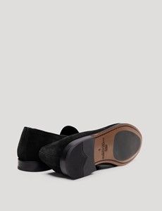 Black Italian Suede Belgian Loafer-preview3