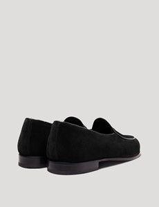 Black Italian Suede Belgian Loafer-preview2