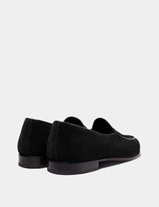 Black Italian Suede Belgian Loafer-preview2