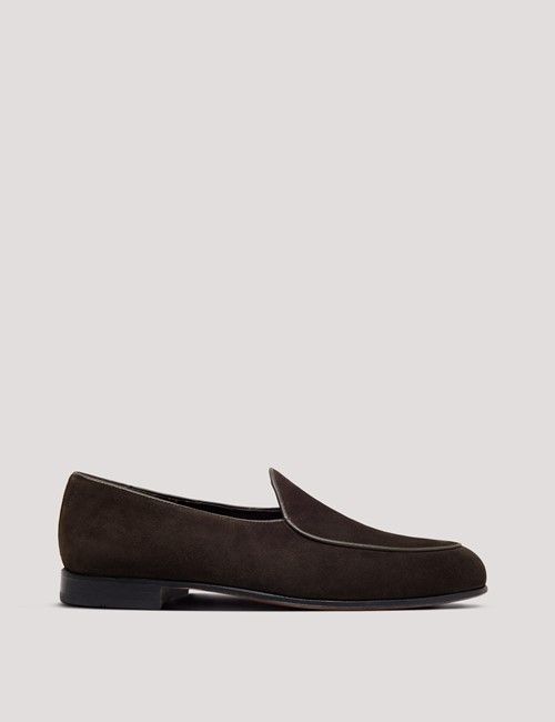 Brown Italian Suede Belgian Loafer
