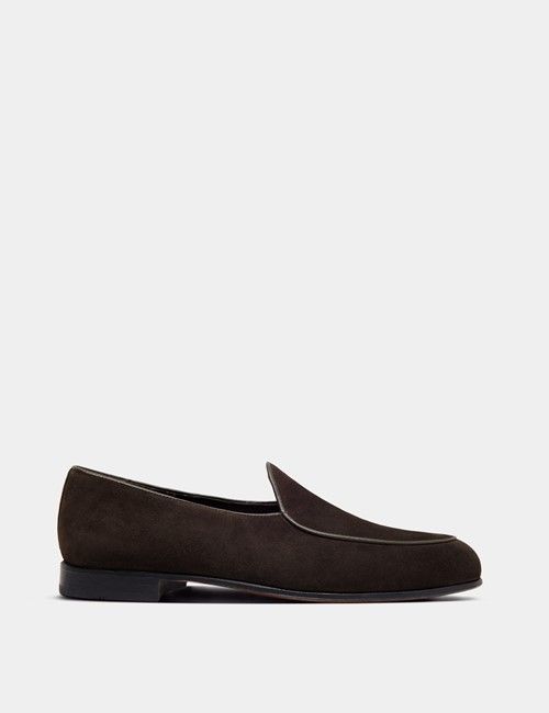 Brown Italian Suede Belgian Loafer