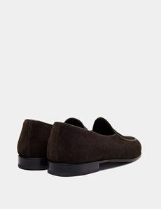 Brown Italian Suede Belgian Loafer-preview2