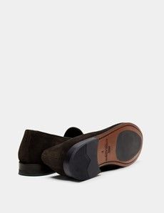 Brown Italian Suede Belgian Loafer-preview3