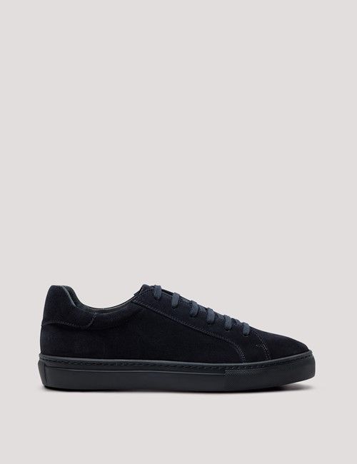 Navy Suede Tonal Sole Sneakers