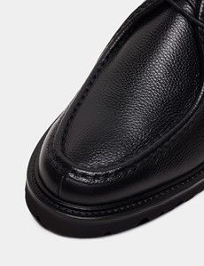 Black Chunky Apron Derby Shoe