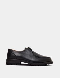 Black Chunky Apron Derby Shoe