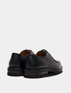 Black Chunky Apron Derby Shoe