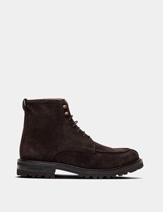Chocolate Brown Apron Derby Boots