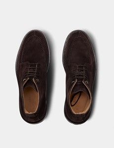 Chocolate Brown Apron Derby Boots