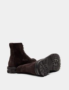 Chocolate Brown Apron Derby Boots
