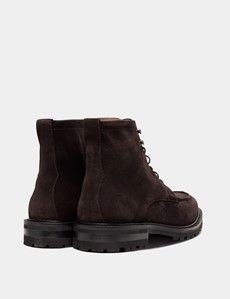 Chocolate Brown Apron Derby Boots