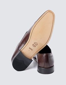 Brown Leather Semi Brogue Shoe-preview3