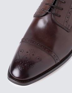 Brown Leather Semi Brogue Shoe-preview5