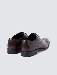 Brown Leather Semi Brogue Shoe-preview2