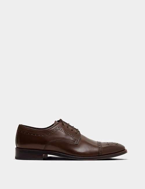Brown Semi Brogue Shoe