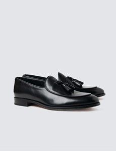 Black Leather Tassel Loafer-preview1