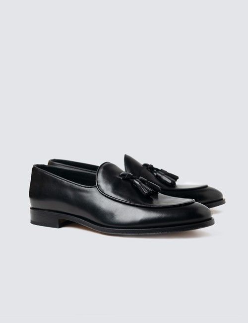 Black Leather Tassel Loafer-preview