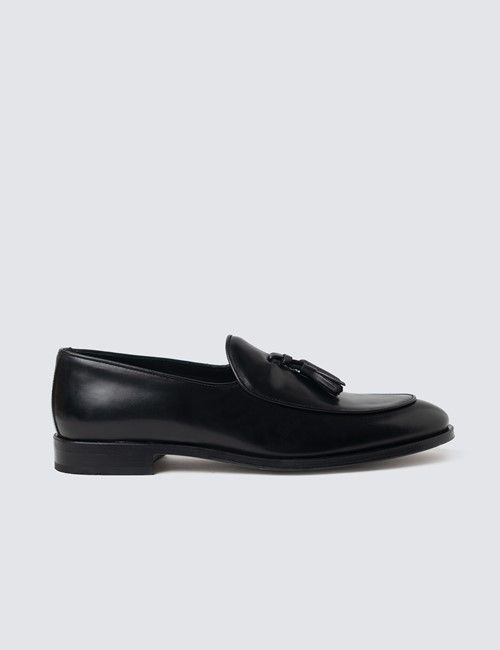 Black Leather Tassel Loafer 