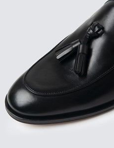 Black Leather Tassel Loafer-preview5
