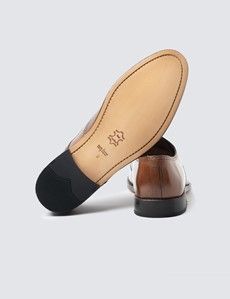 Tan Leather Derby Brogue Shoe-preview3