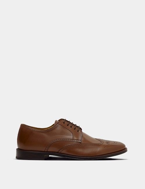 Tan Derby Brogue Shoe