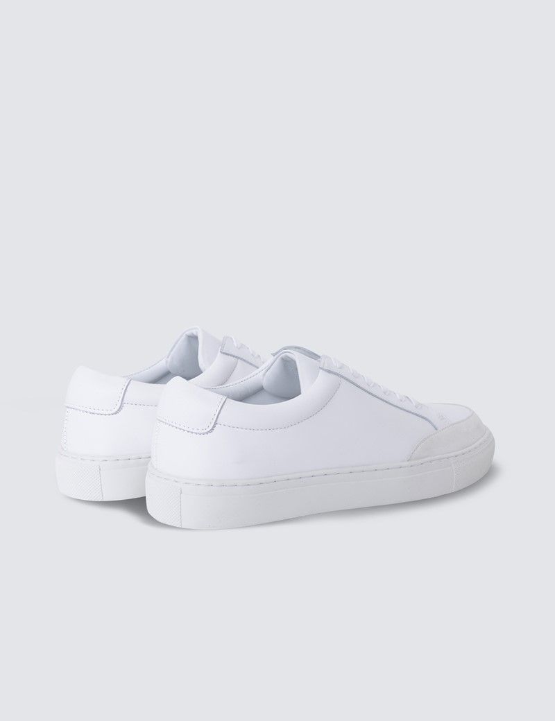 Men s White Leather and Suede Trainers