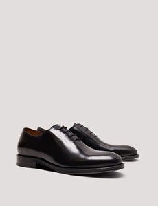 Black Leather Wholecut Oxford Dress Shoe-preview1