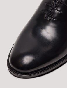 Black Leather Wholecut Oxford Dress Shoe-preview5